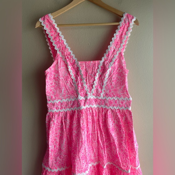 New Lilly Pulitzer Womens Pollie Cotton Dress Pink Shandy Invest A Gator Size 6 - Picture 8 of 16